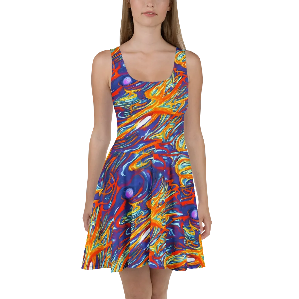 Galactic Ember on Skater Dress — Front