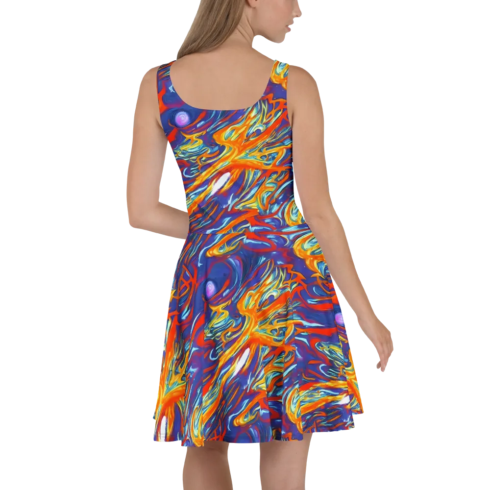 Galactic Ember on Skater Dress — Back