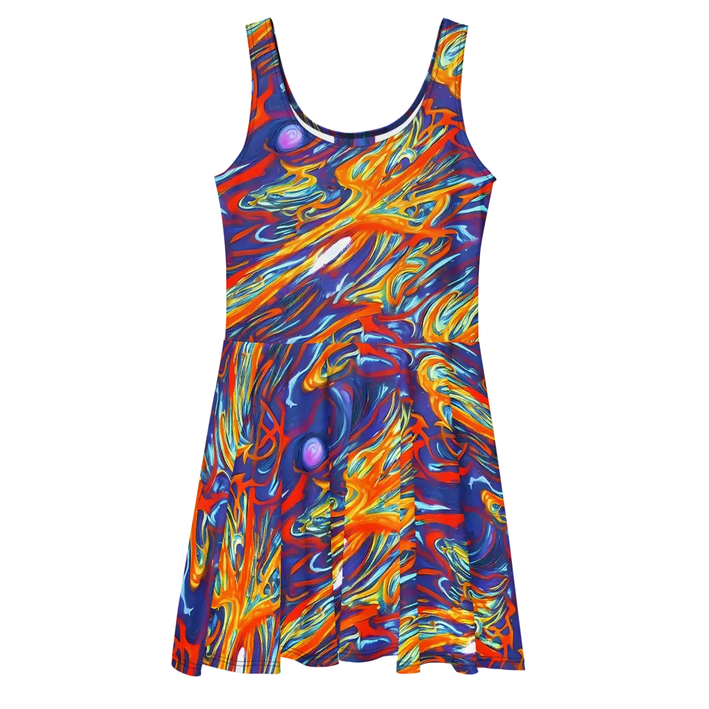 Galactic Ember on Skater Dress — Front