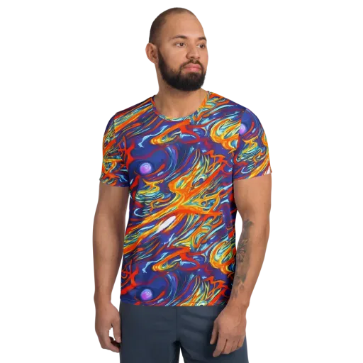 Galactic Ember on a Men's Athletic T-Shirt