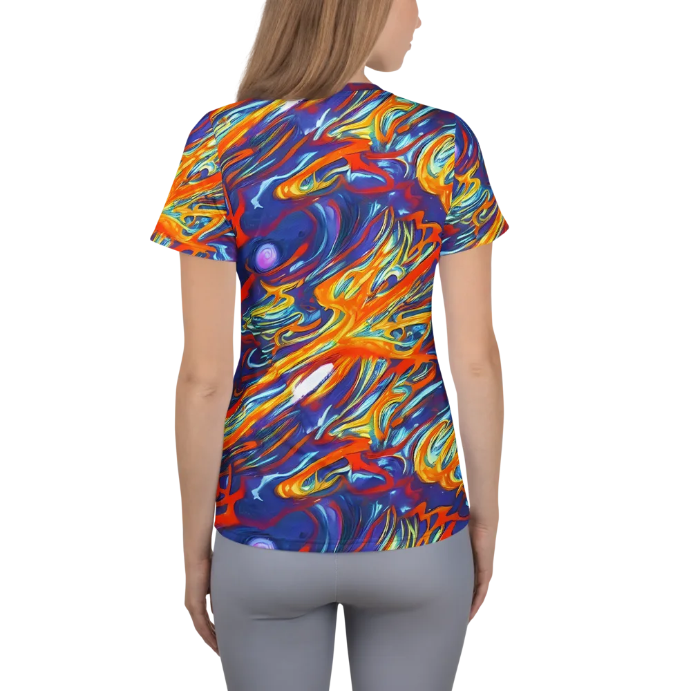 Galactic Ember on Women's Athletic T-Shirt — Back