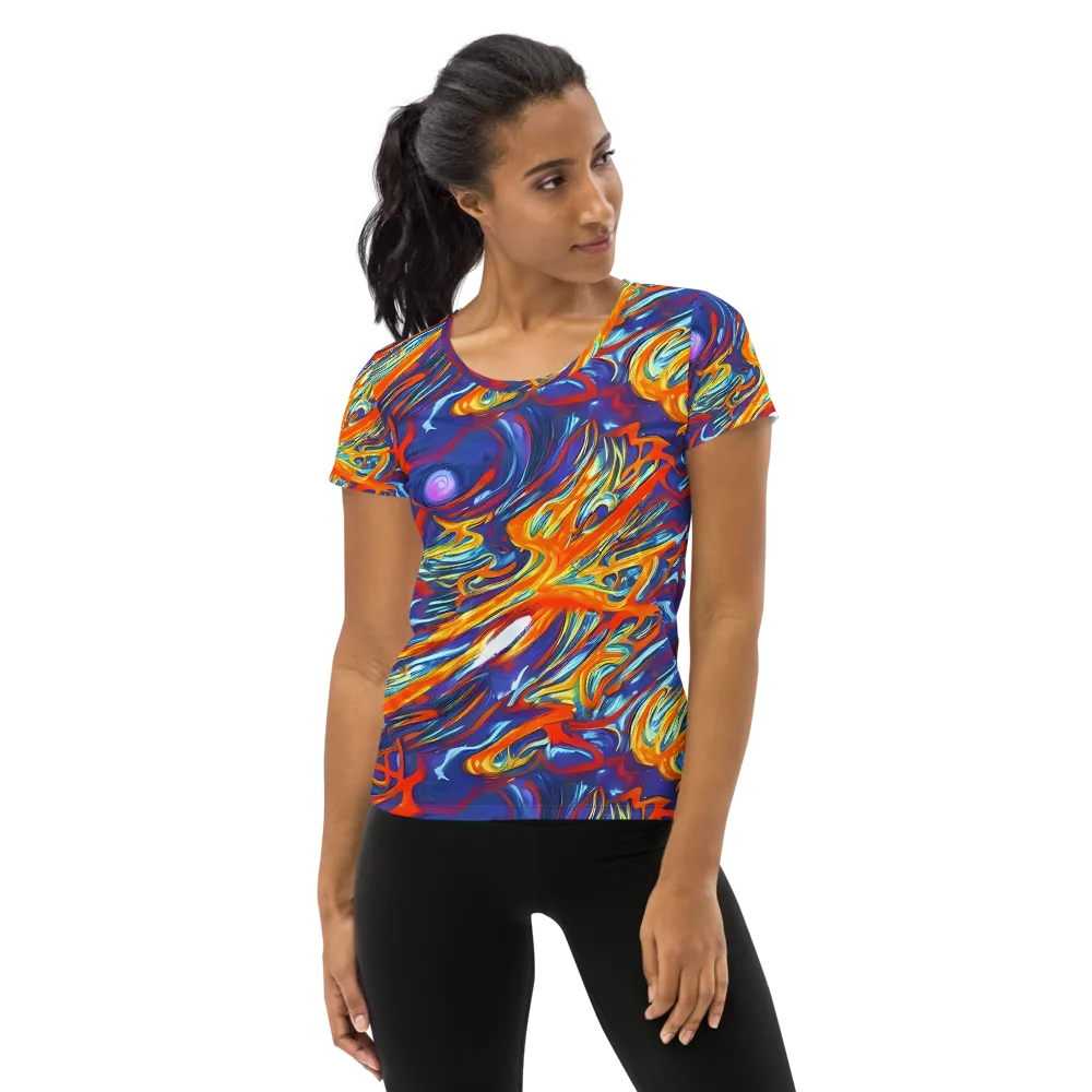 Galactic Ember on Women's Athletic T-Shirt — Front