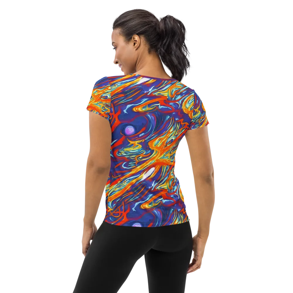 Galactic Ember on Women's Athletic T-Shirt — Back