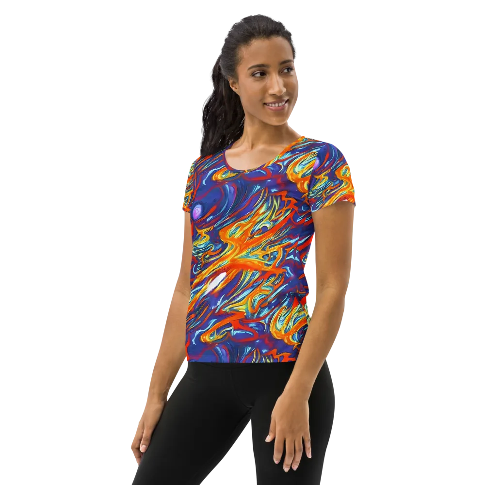 Galactic Ember on Women's Athletic T-Shirt — Left