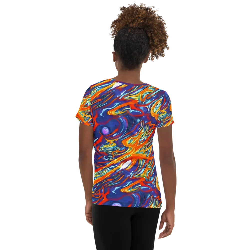 Galactic Ember on Women's Athletic T-Shirt — Back