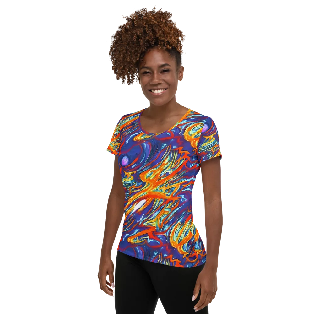 Galactic Ember on Women's Athletic T-Shirt — Left