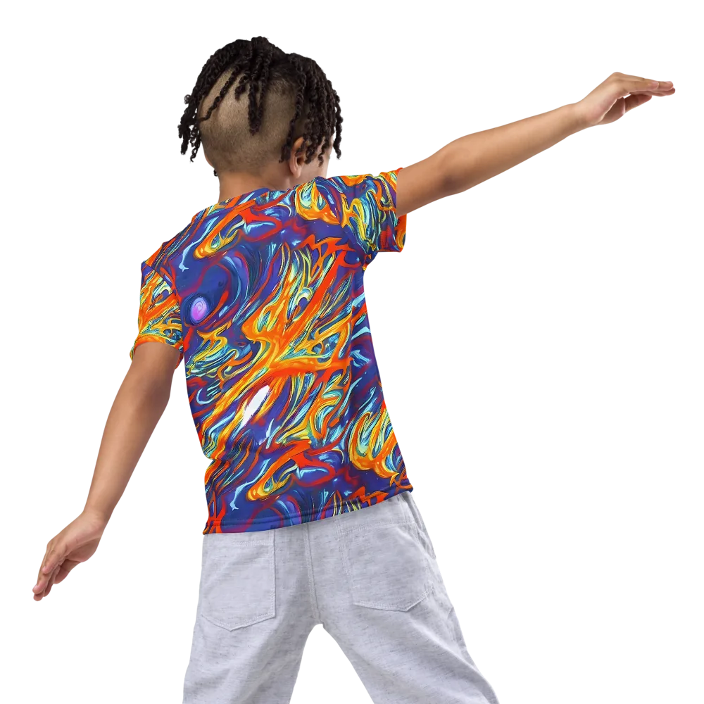 Galactic Ember on Kids Crew Neck T-Shirt — Back