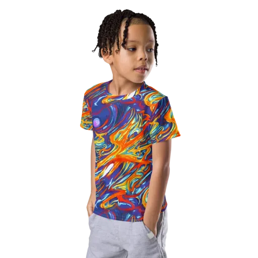 Galactic Ember on a Kids Crew Neck T-Shirt