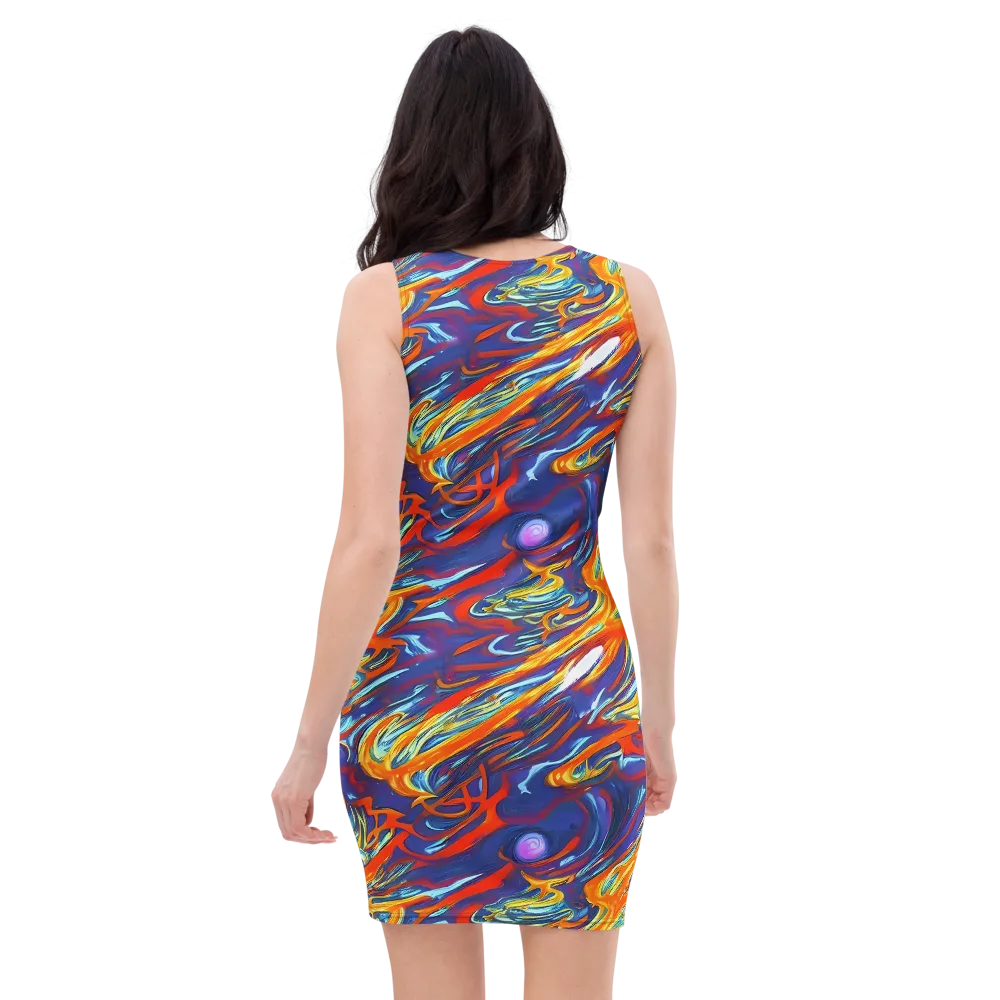 Galactic Ember on Bodycon Dress — Back