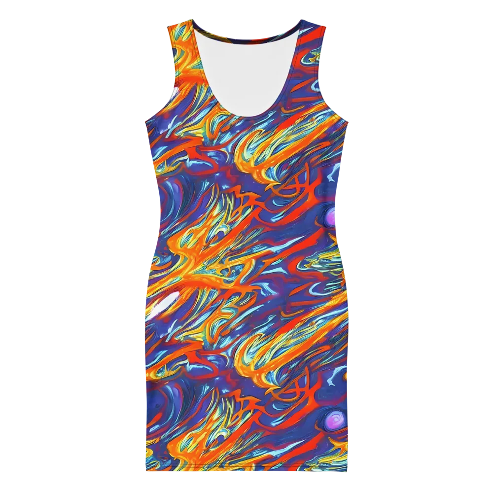 Galactic Ember on Bodycon Dress — Front