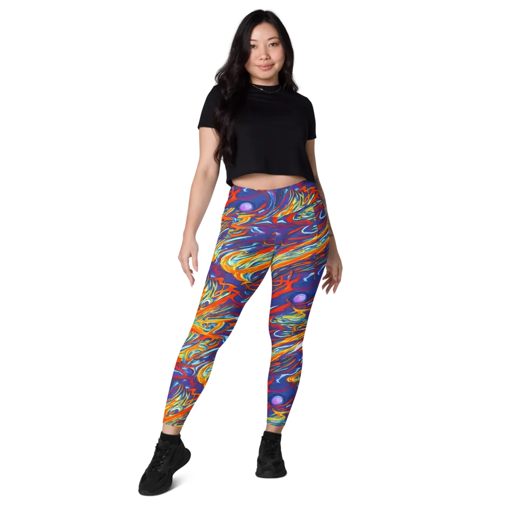 Galactic Ember on Leggings with Pockets — Front