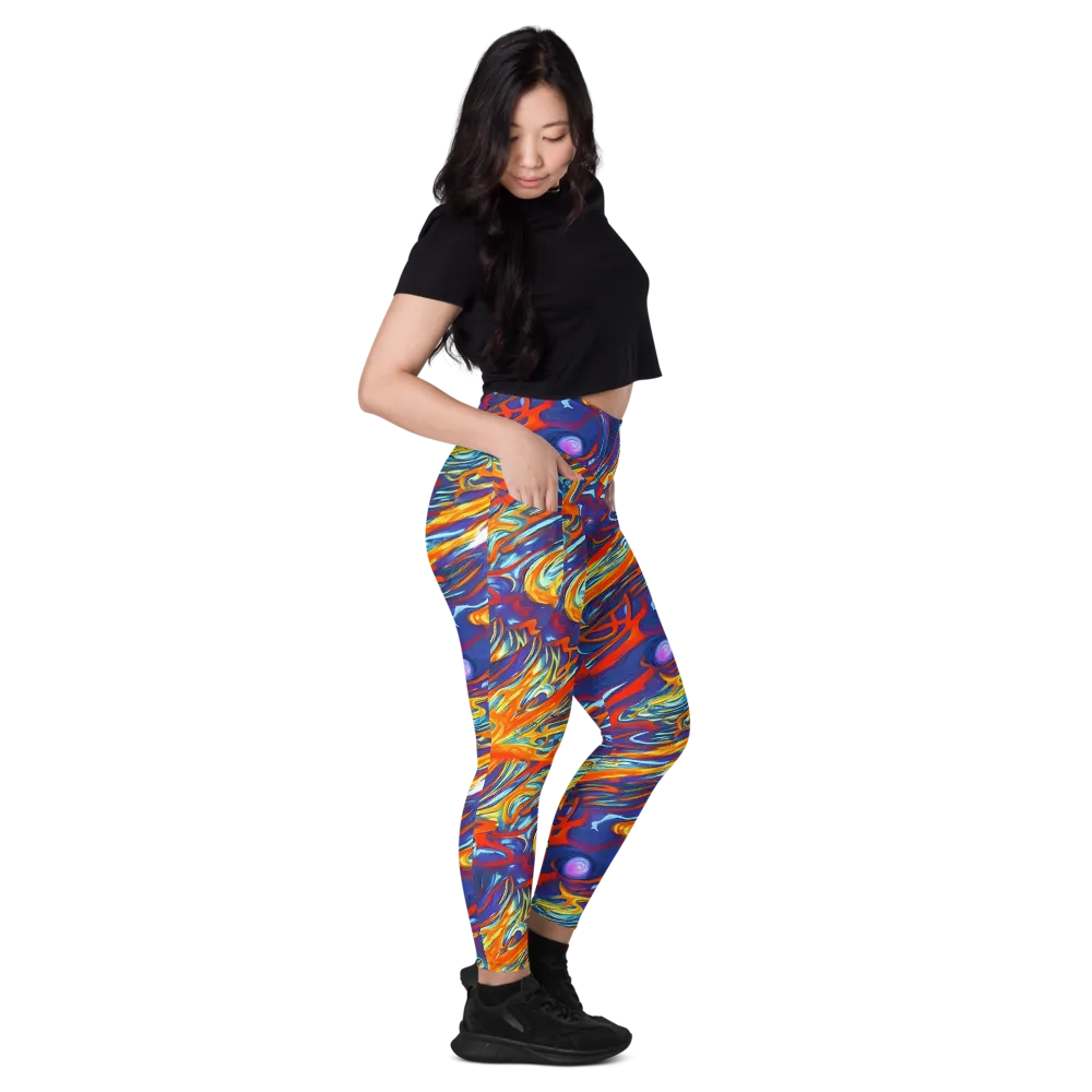 Galactic Ember on Leggings with Pockets — Right