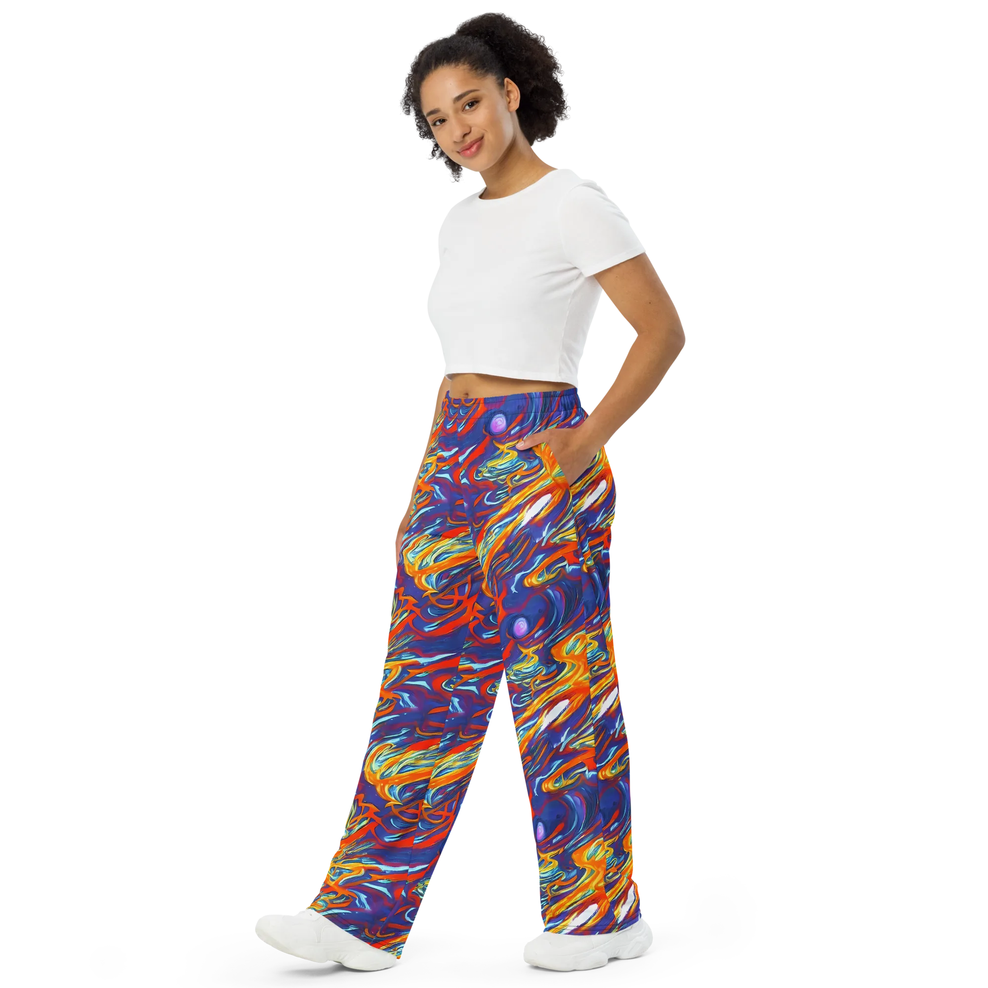 Galactic Ember on Wide-Leg Pants — Left Front