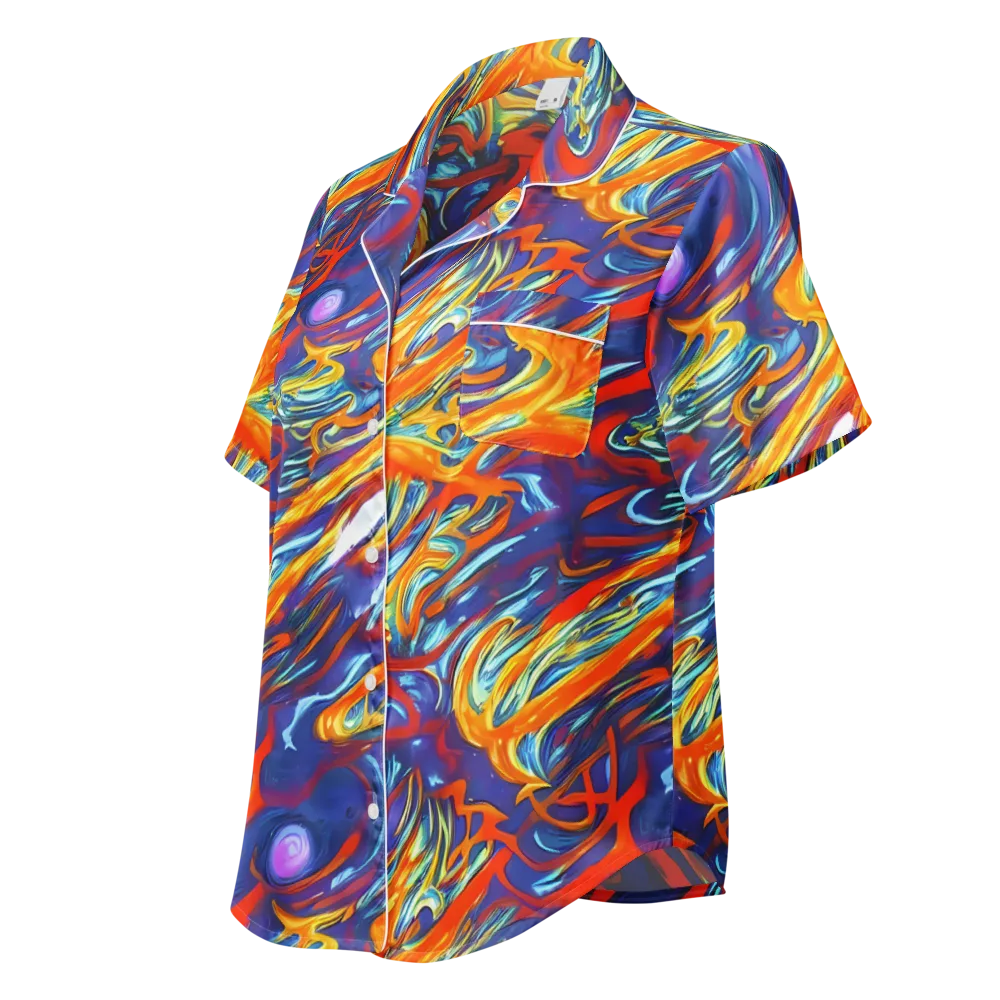Galactic Ember on Women's Short Sleeve Pajama Top — Left Front