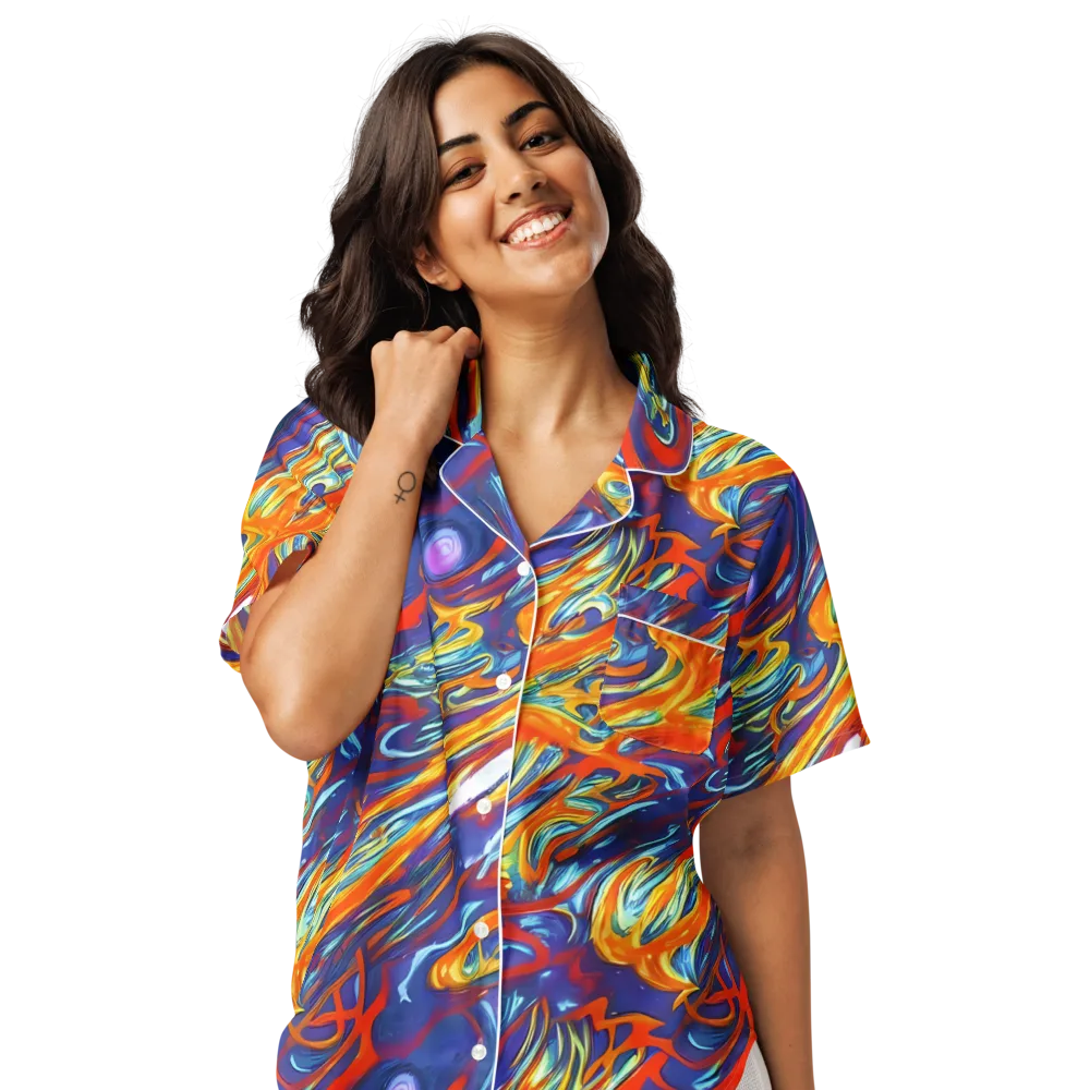 Galactic Ember on Women's Short Sleeve Pajama Top — Front