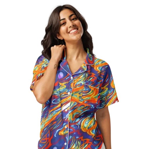 Galactic Ember on a Women's Short Sleeve Pajama Top
