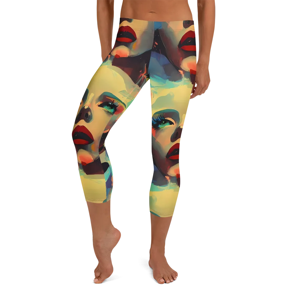 Astral Reflections on Capri Leggings — Front