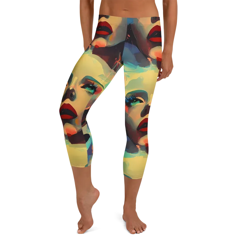 Astral Reflections on Capri Leggings — Front