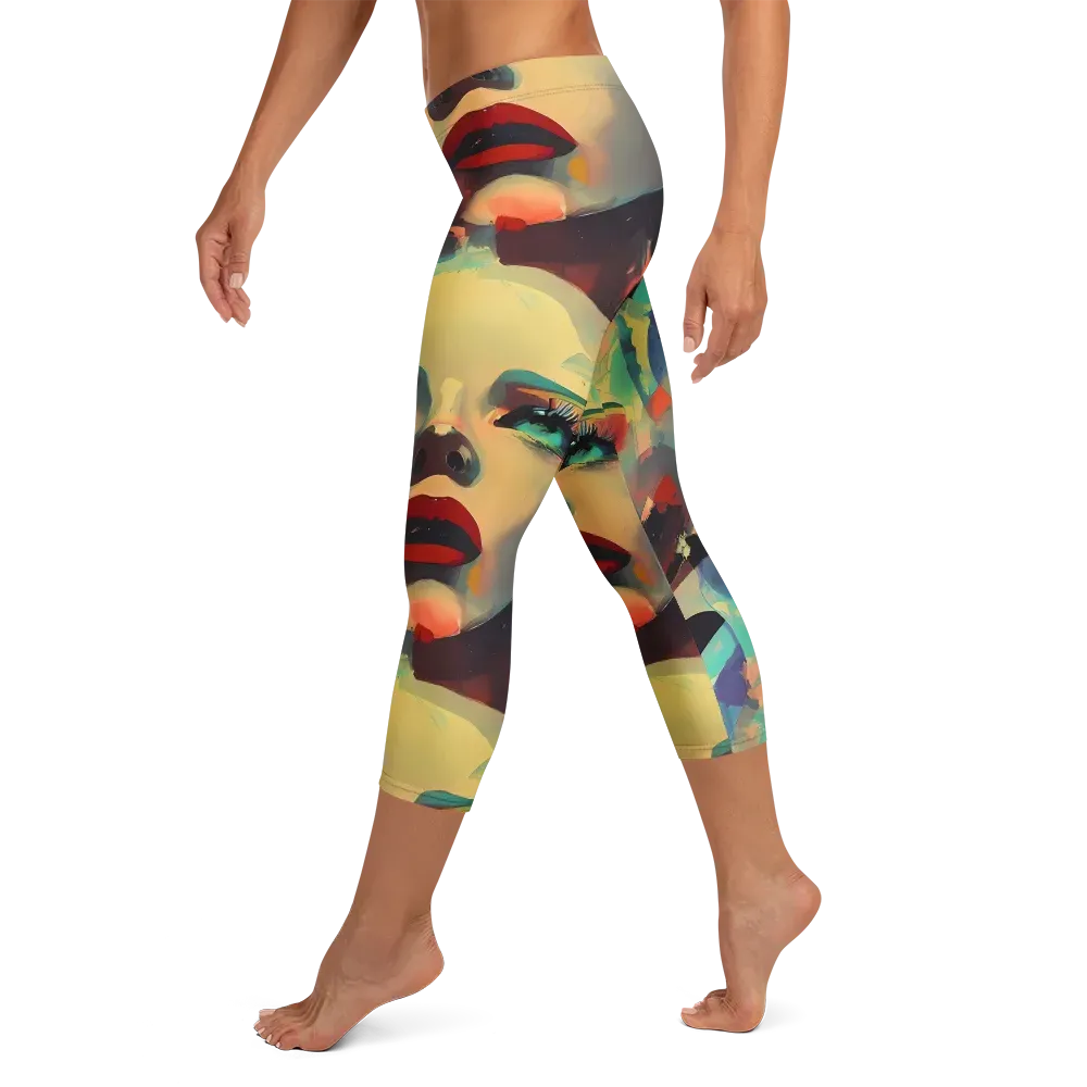 Astral Reflections on Capri Leggings — Left