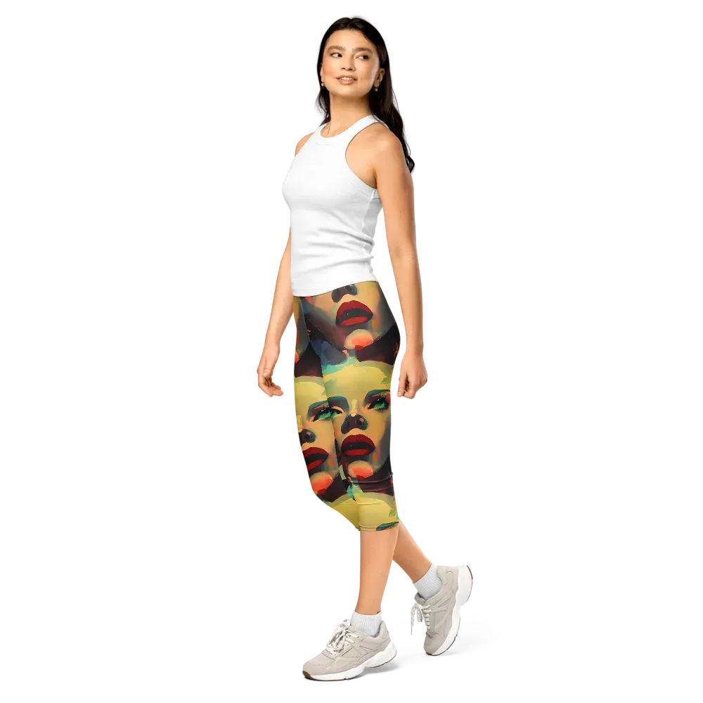 Astral Reflections on Capri Leggings — Left Front