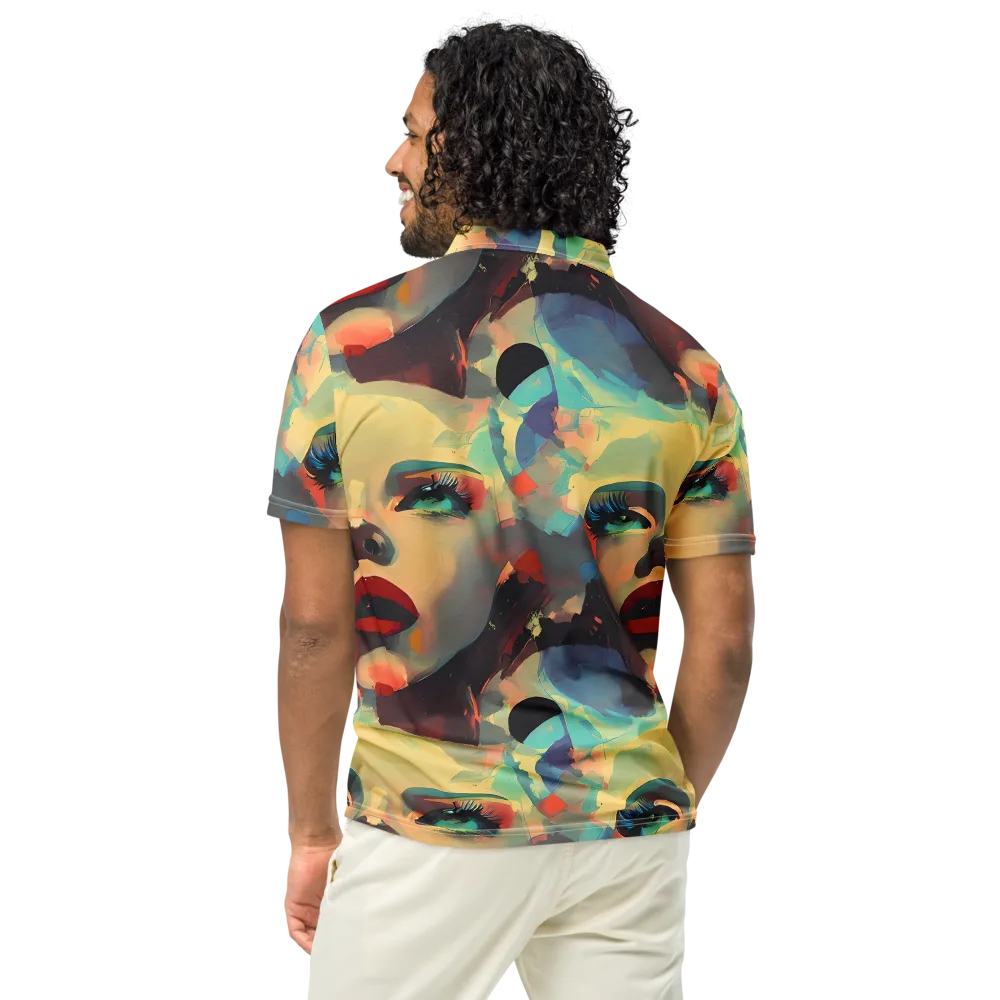 Astral Reflections on Men's Slim Fit Polo Shirt — Back