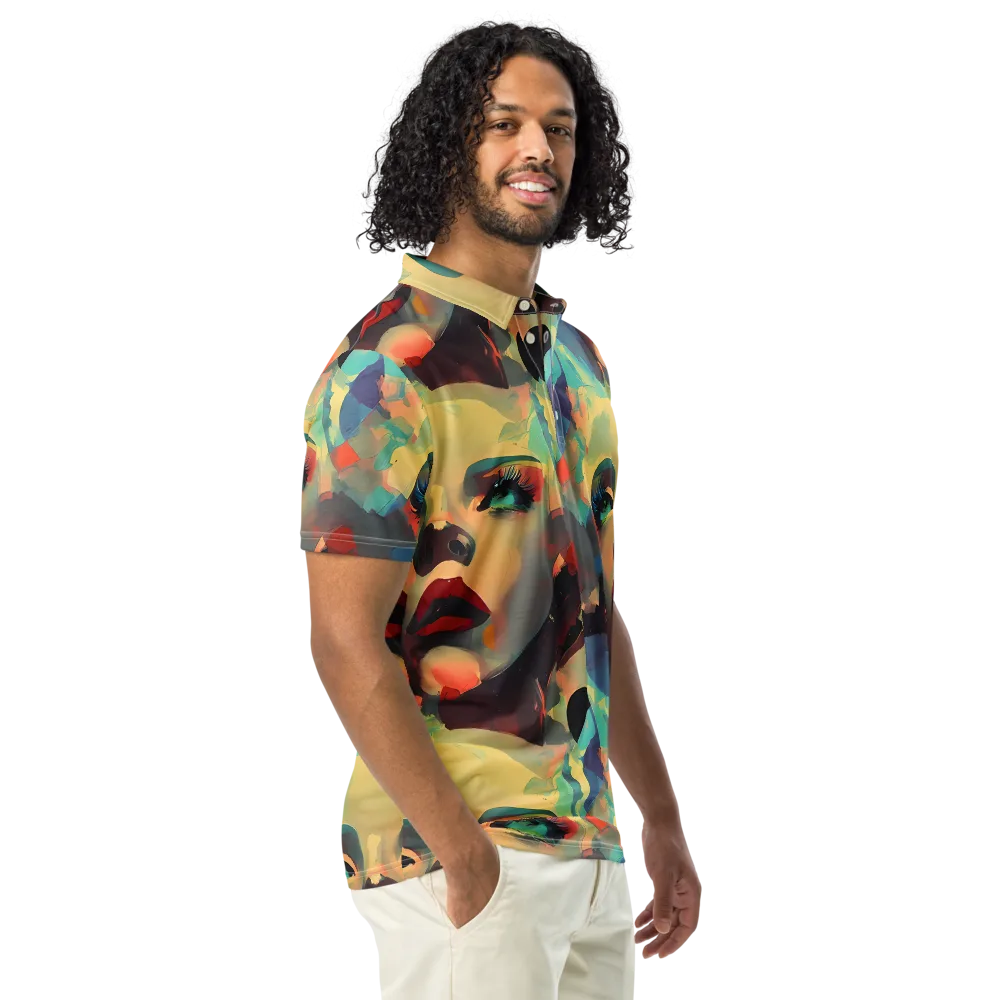 Astral Reflections on Men's Slim Fit Polo Shirt — Right Front