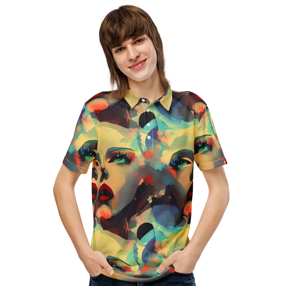 Astral Reflections on Men's Slim Fit Polo Shirt — Front