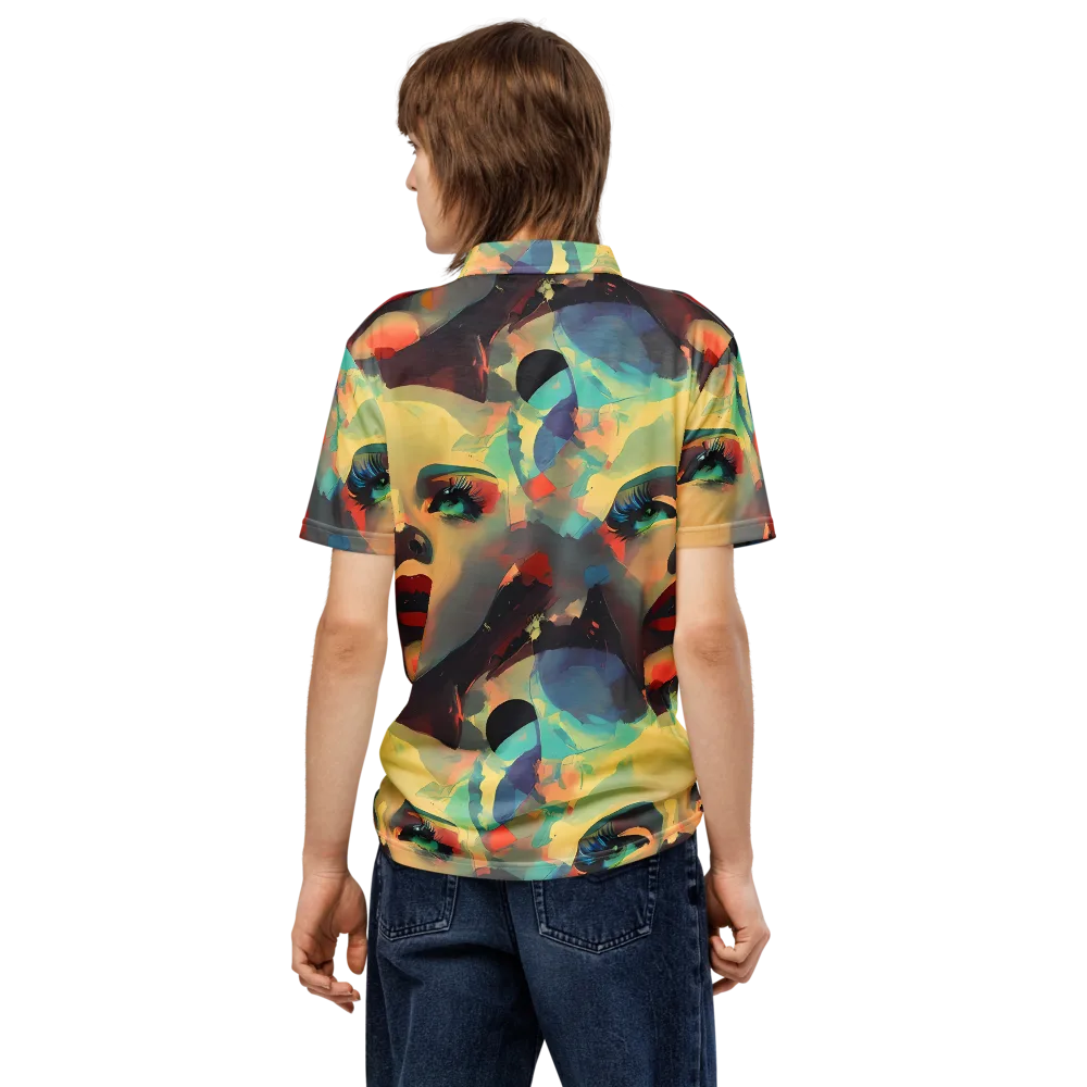 Astral Reflections on Men's Slim Fit Polo Shirt — Back