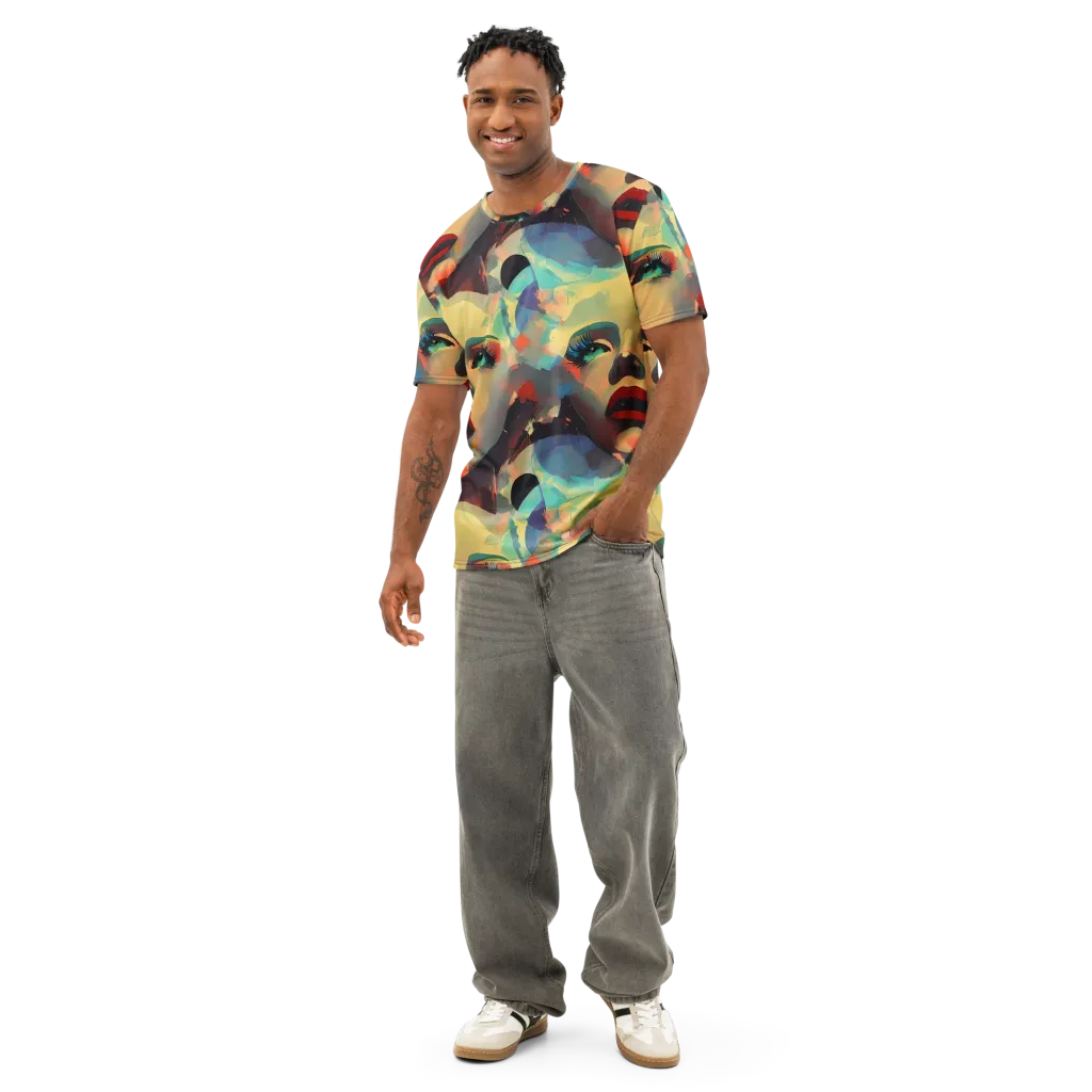 Astral Reflections on Men's Cotton Crew Neck T-Shirt — Front