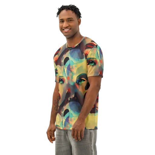 Astral Reflections on a Men's Cotton Crew Neck T-Shirt