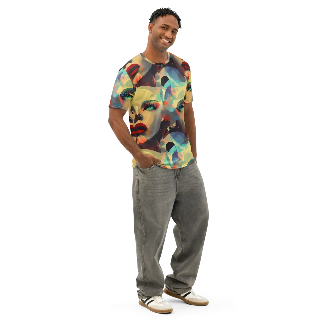 Astral Reflections on Men's Cotton Crew Neck T-Shirt — Right Front
