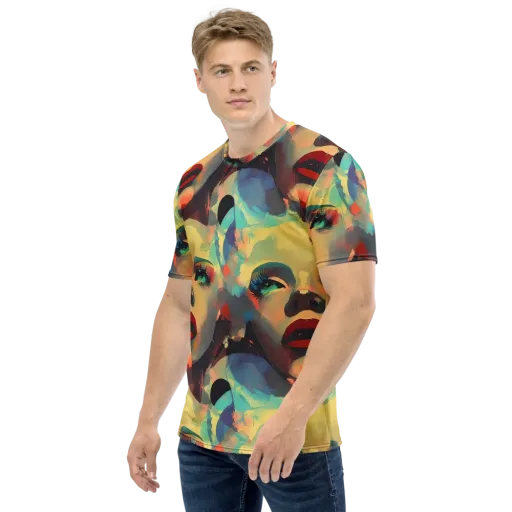 Astral Reflections on a Men's Crew Neck T-Shirt