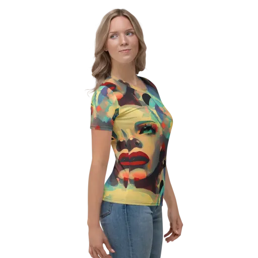 Astral Reflections on a Women's Crew Neck T-Shirt