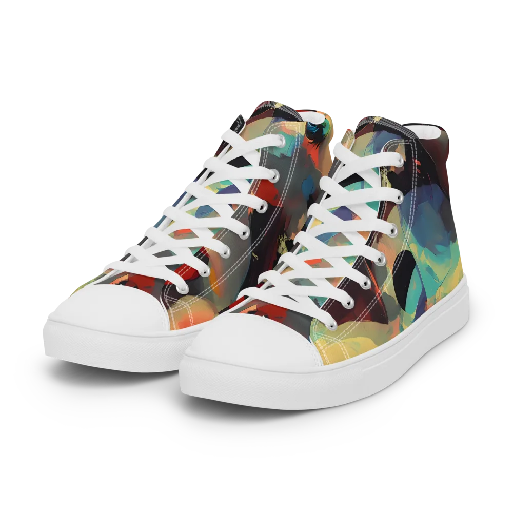 Astral Reflections on Women's High Top Canvas Shoes — Left Front