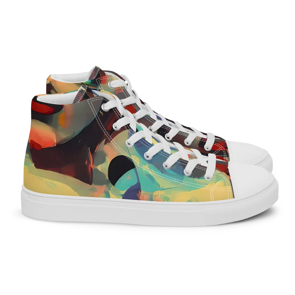 Astral Reflections on Women's High Top Canvas Shoes — Right