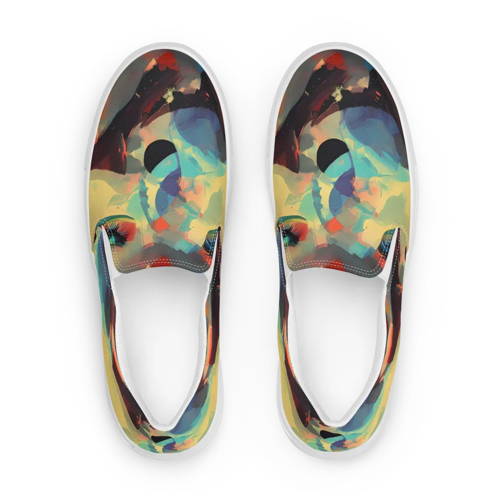 Astral Reflections on Men's Slip-On Canvas Shoes — Front