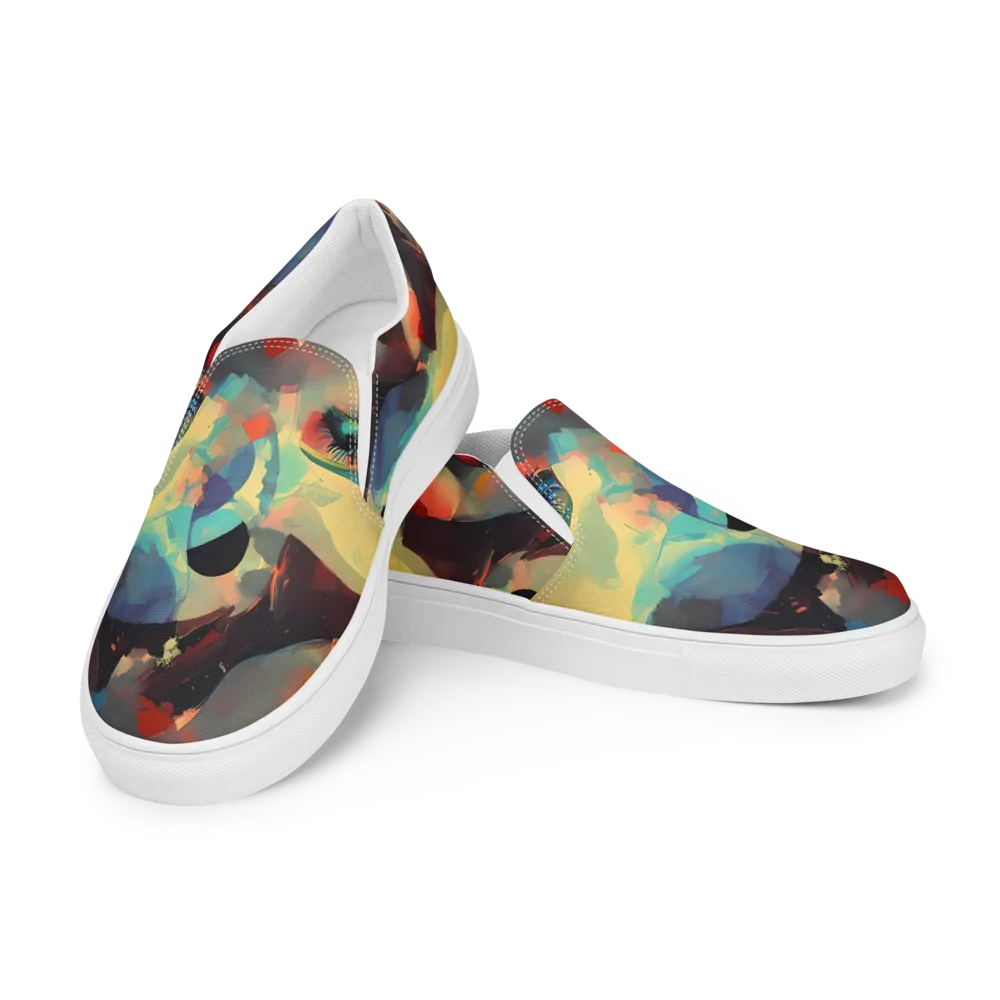 Astral Reflections on Men's Slip-On Canvas Shoes — Left Front