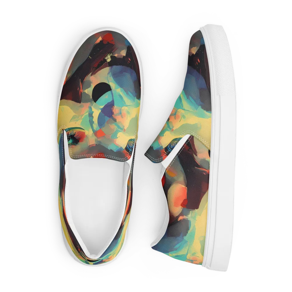 Astral Reflections on Men's Slip-On Canvas Shoes — Front