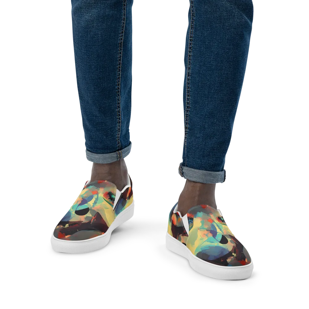 Astral Reflections on Men's Slip-On Canvas Shoes — Front