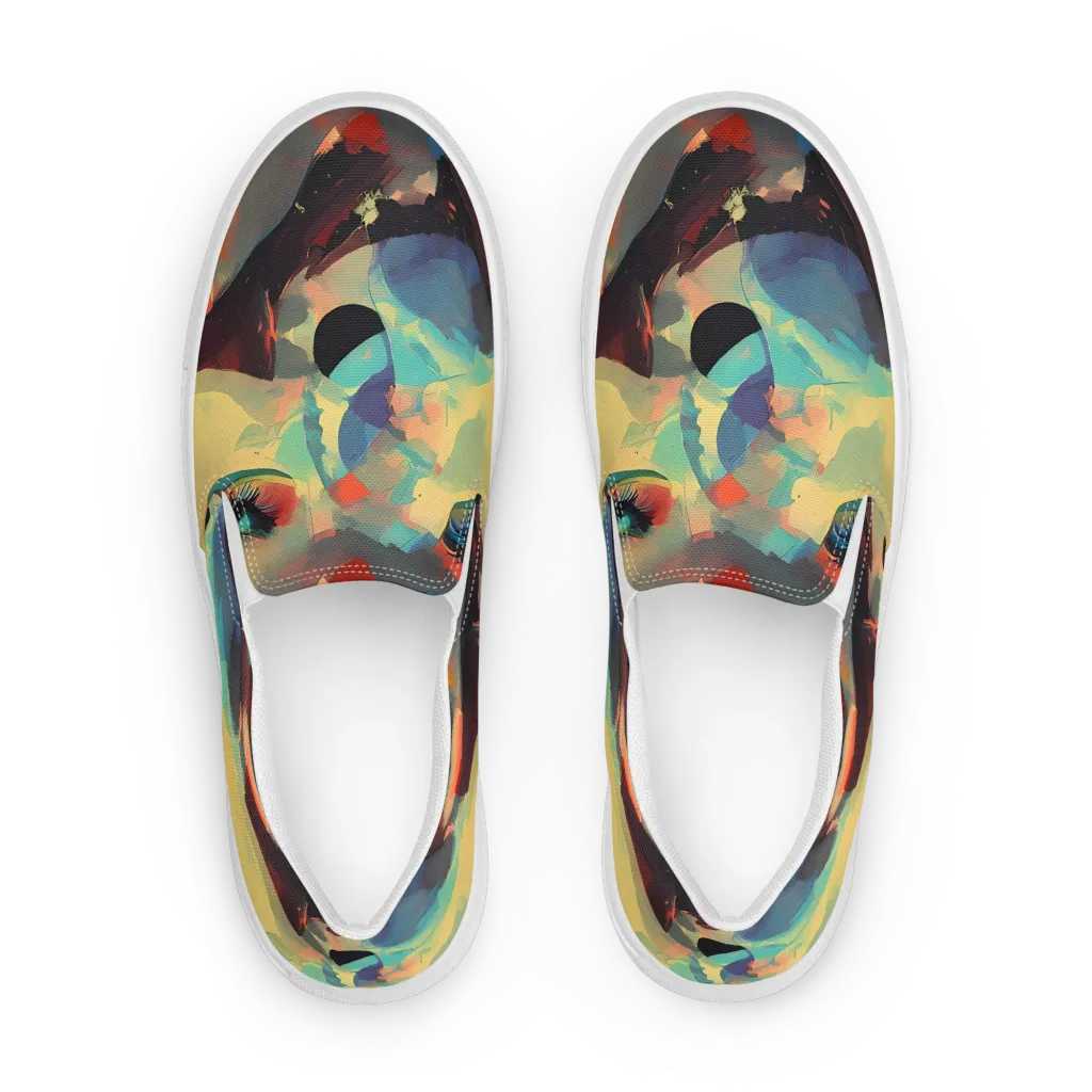 Astral Reflections on Women's Slip-On Canvas Shoes — Front