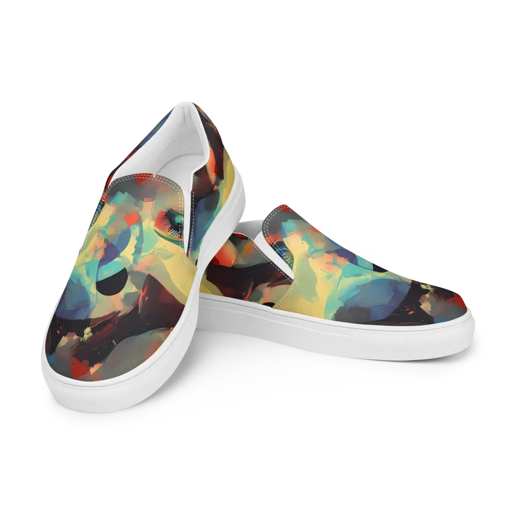 Astral Reflections on Women's Slip-On Canvas Shoes — Left Front