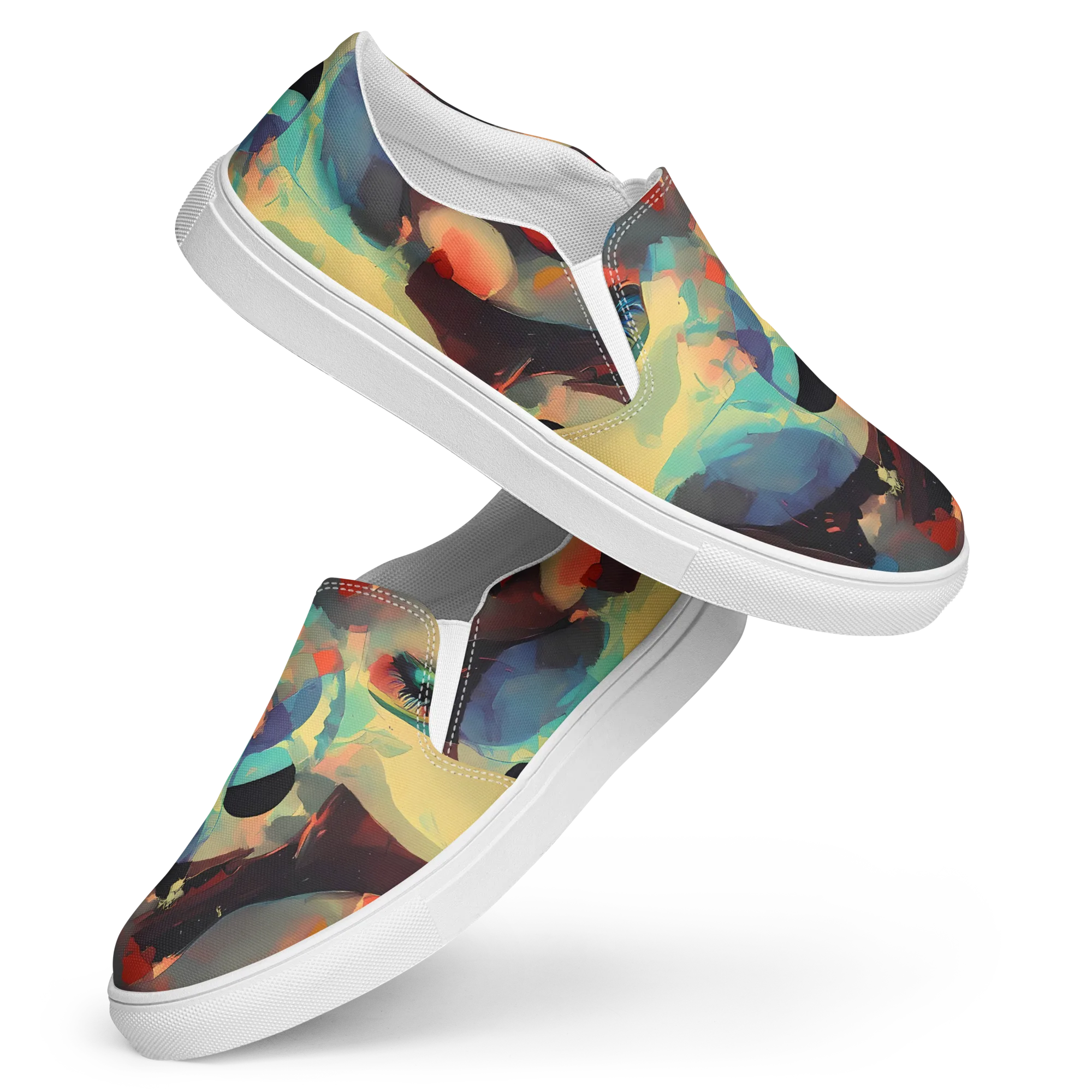 Astral Reflections on Women's Slip-On Canvas Shoes — Front