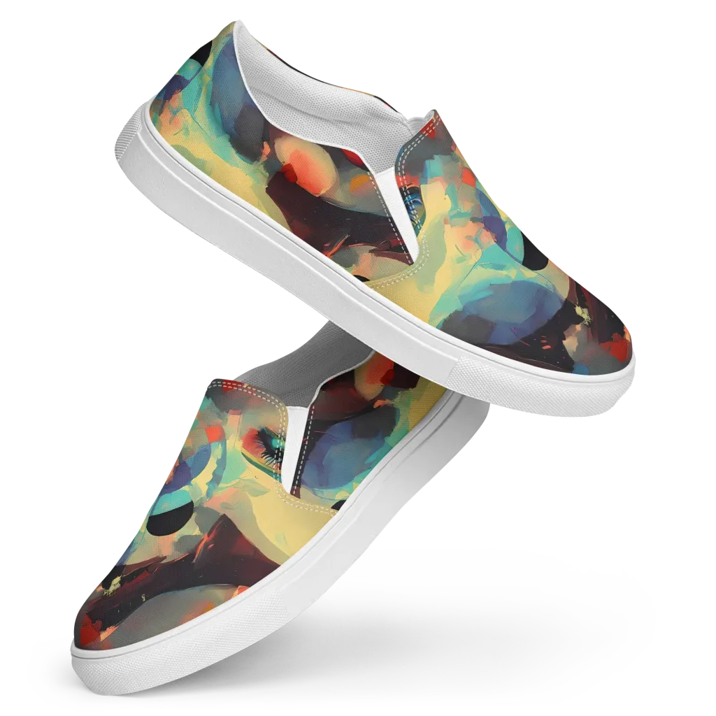 Astral Reflections on Women's Slip-On Canvas Shoes — Front
