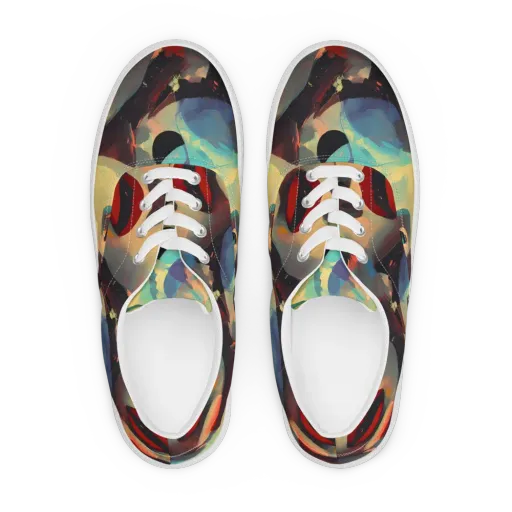Astral Reflections on a Men's Lace-Up Canvas Shoes