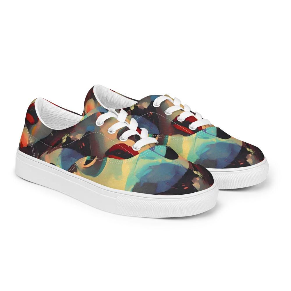 Astral Reflections on Men's Lace-Up Canvas Shoes — Right Front
