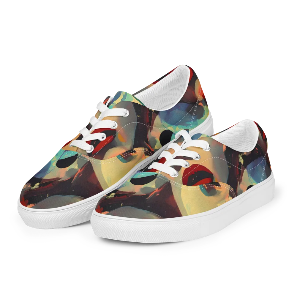 Astral Reflections on Men's Lace-Up Canvas Shoes — Left Front