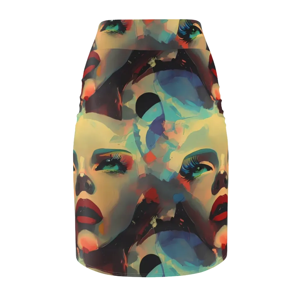 Astral Reflections on Pencil Skirt — Back