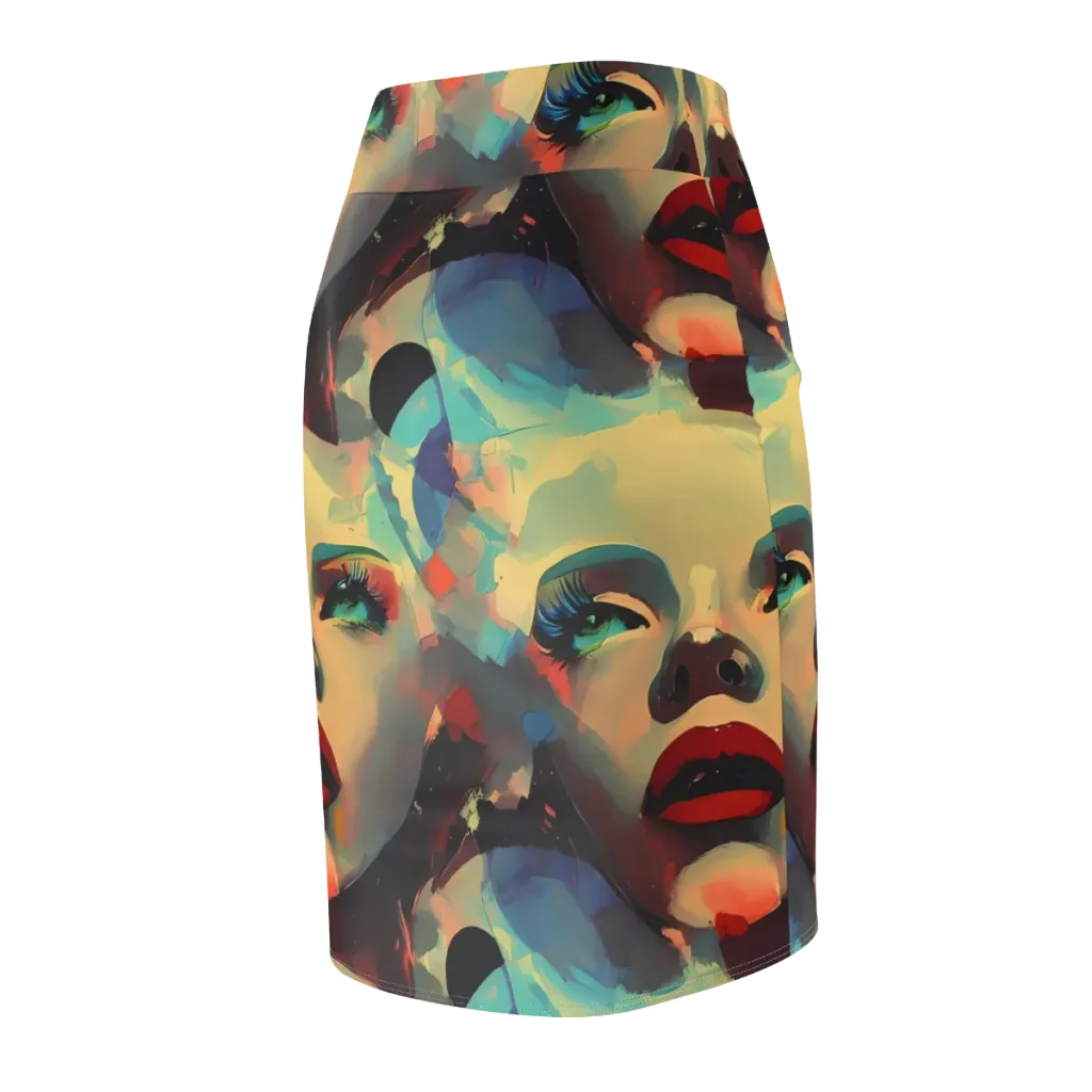 Astral Reflections on Pencil Skirt — Back Side