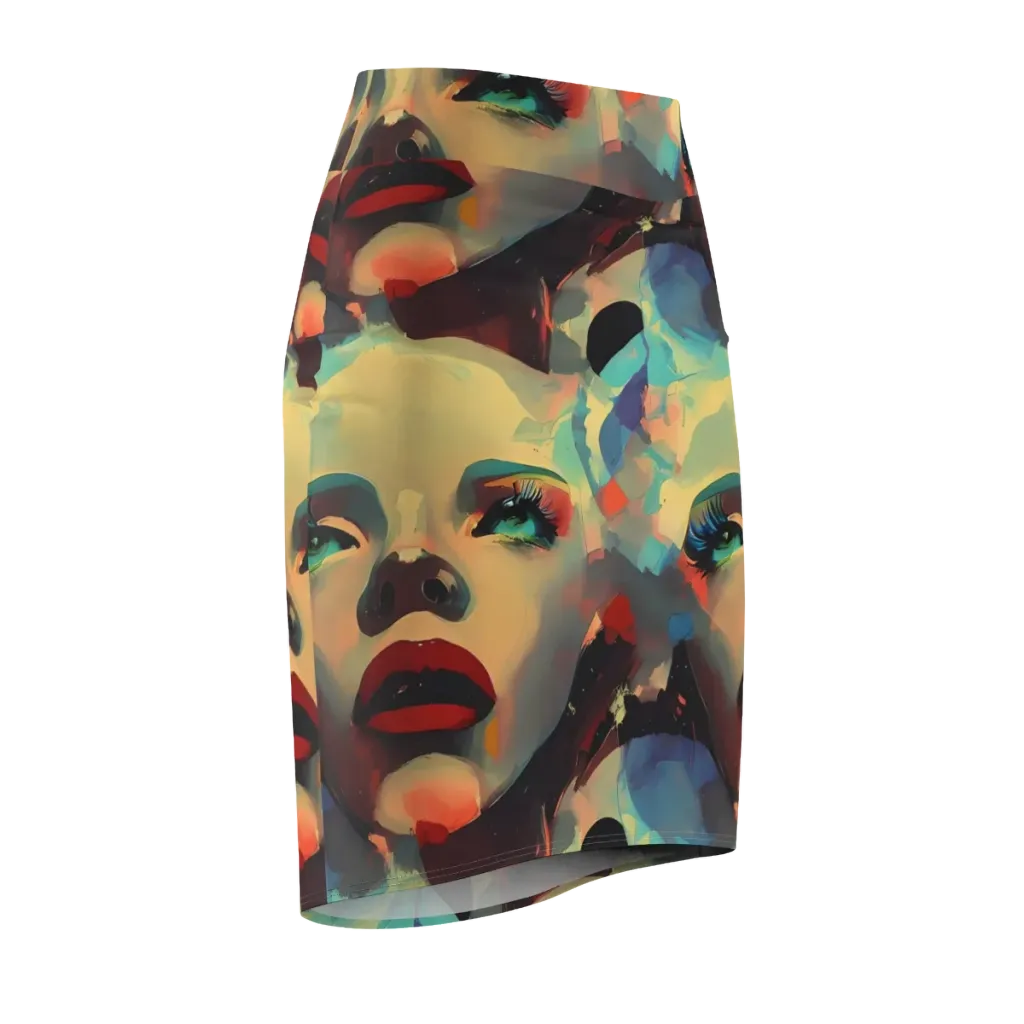 Astral Reflections on Pencil Skirt — Front Side