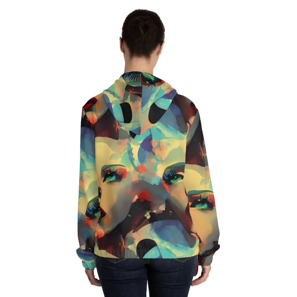 Astral Reflections on Women's Full-Zip Hoodie — Back On Person
